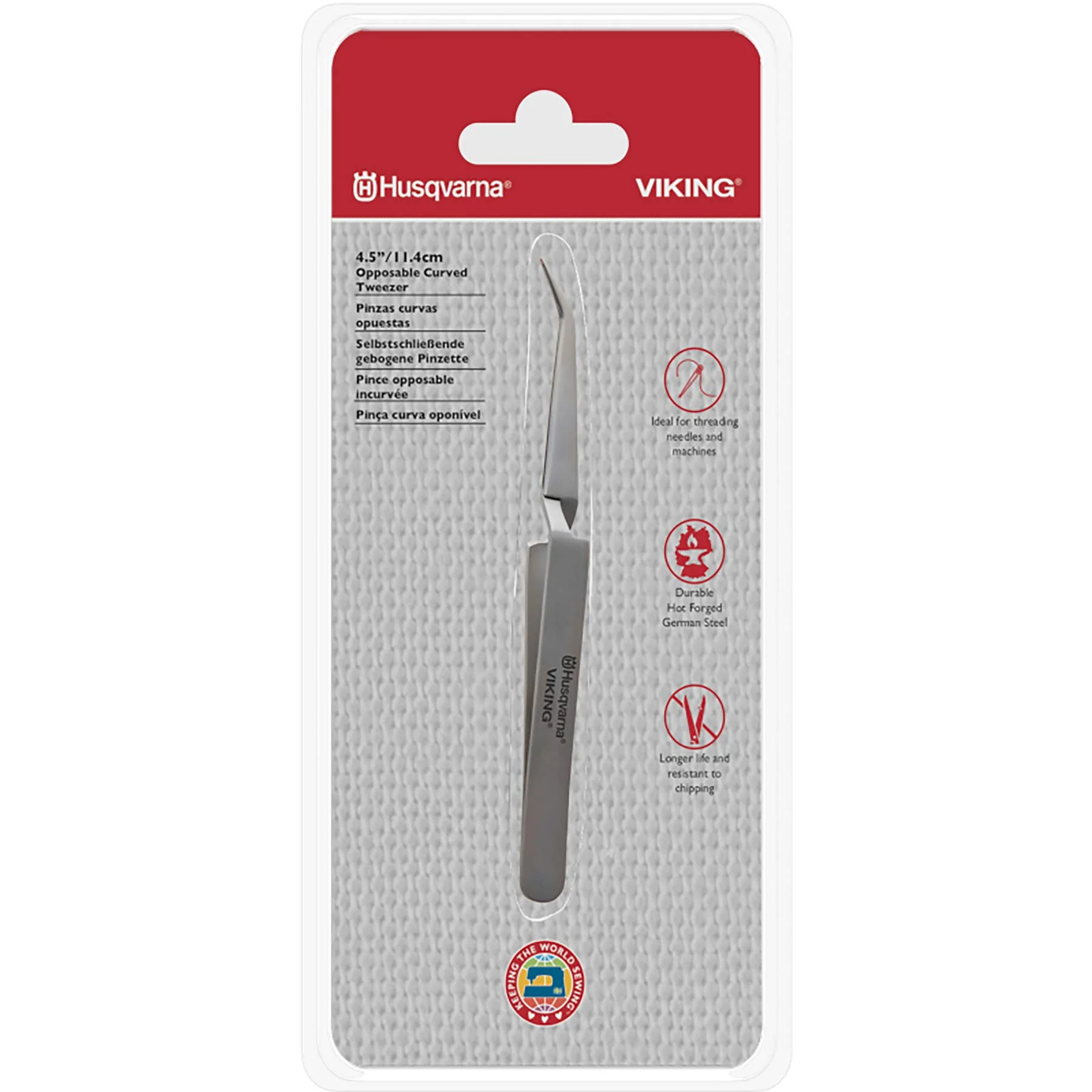 HUSQVARNA® VIKING® 11.4cm Opposable Curved Tweezer - Image 3