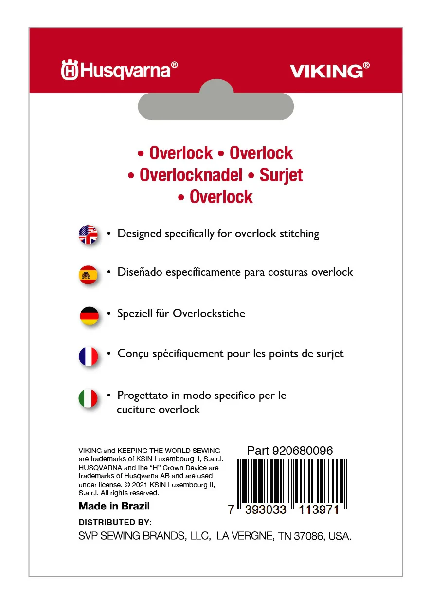 HUSQVARNA® VIKING® Overlock Needles Size 80/12 5-Pack - Image 2