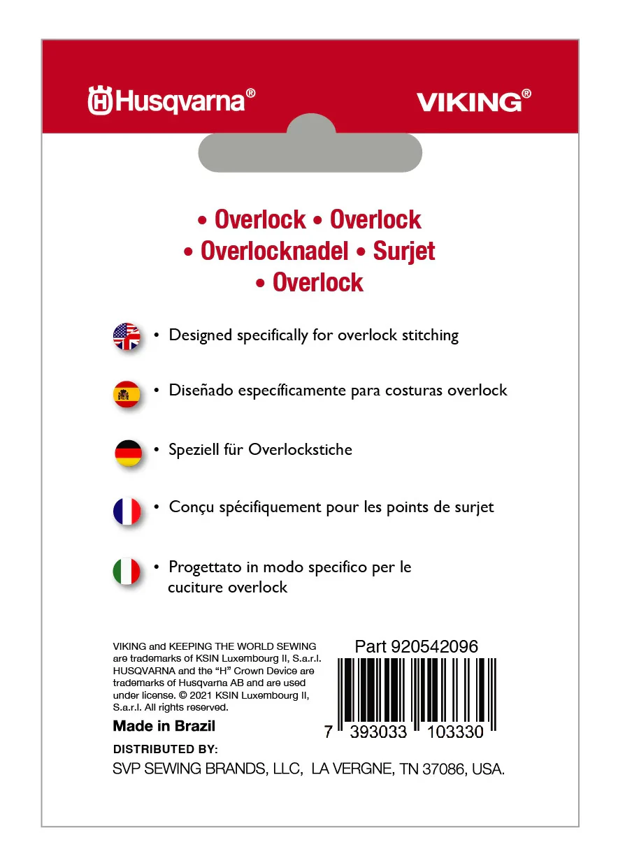 HUSQVARNA® VIKING® Overlock Needles Size 90/14 5-Pack - Image 2