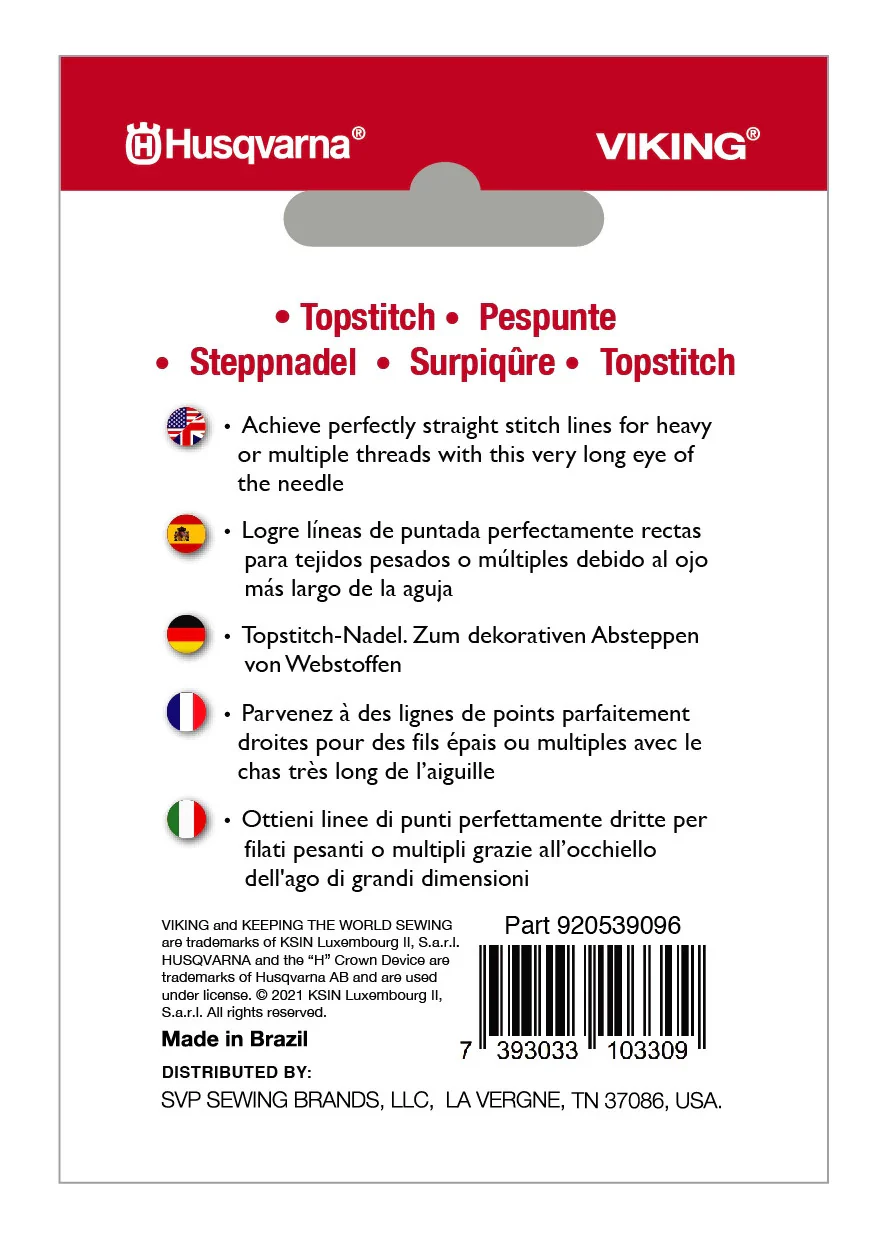 HUSQVARNA® VIKING® Topstitch Needles Size 90/14 5-Pack - Image 2