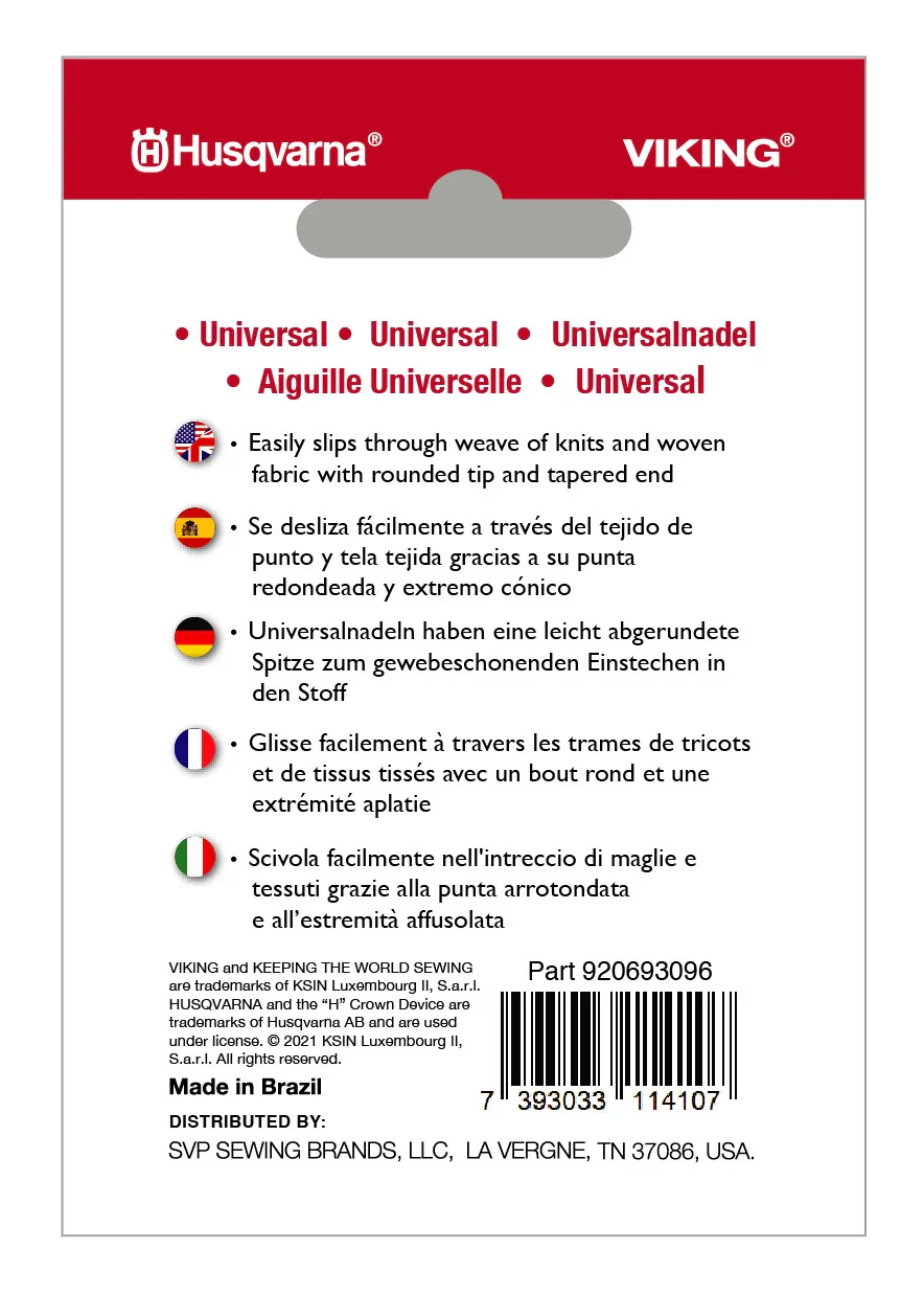 HUSQVARNA® VIKING® Universal Needles Size 70/10 10-pack - Image 2