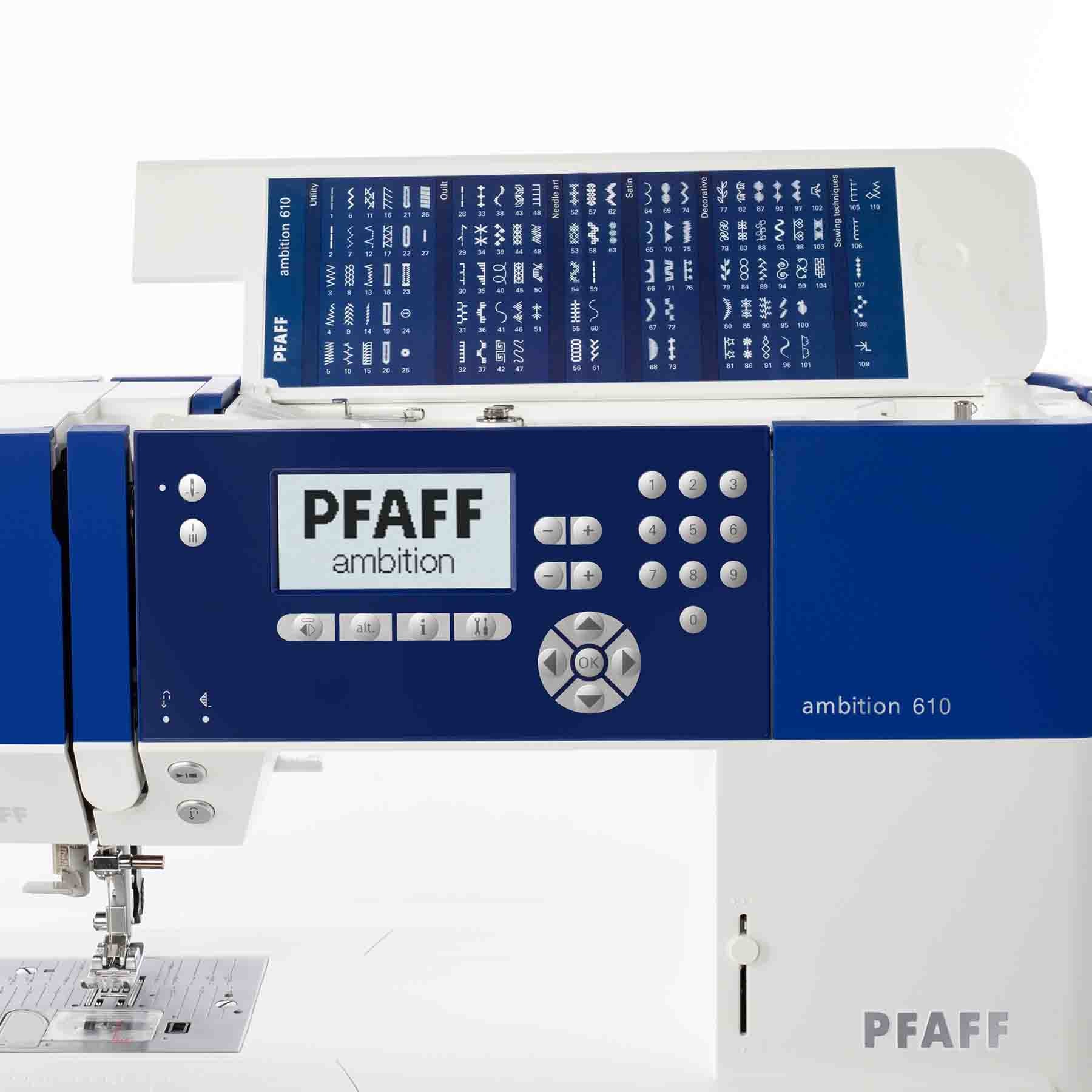 PFAFF® ambition™ 610 Blue Sewing Machine - Image 3