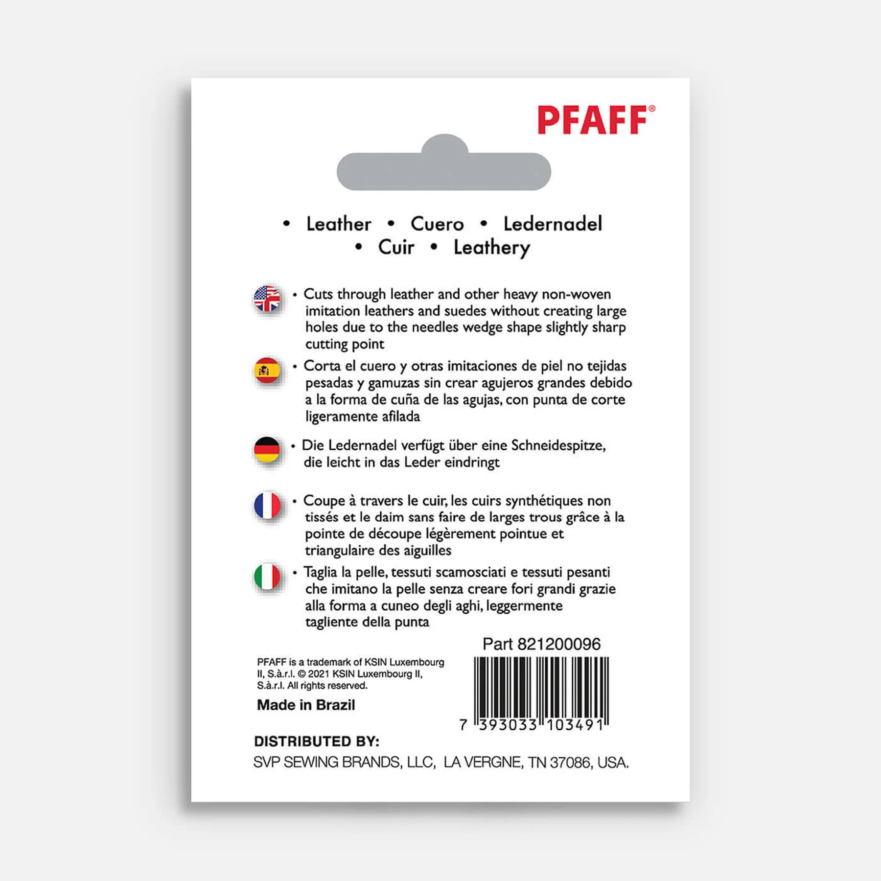 PFAFF® Leather Needles Size 90/14 5-pack - Image 2