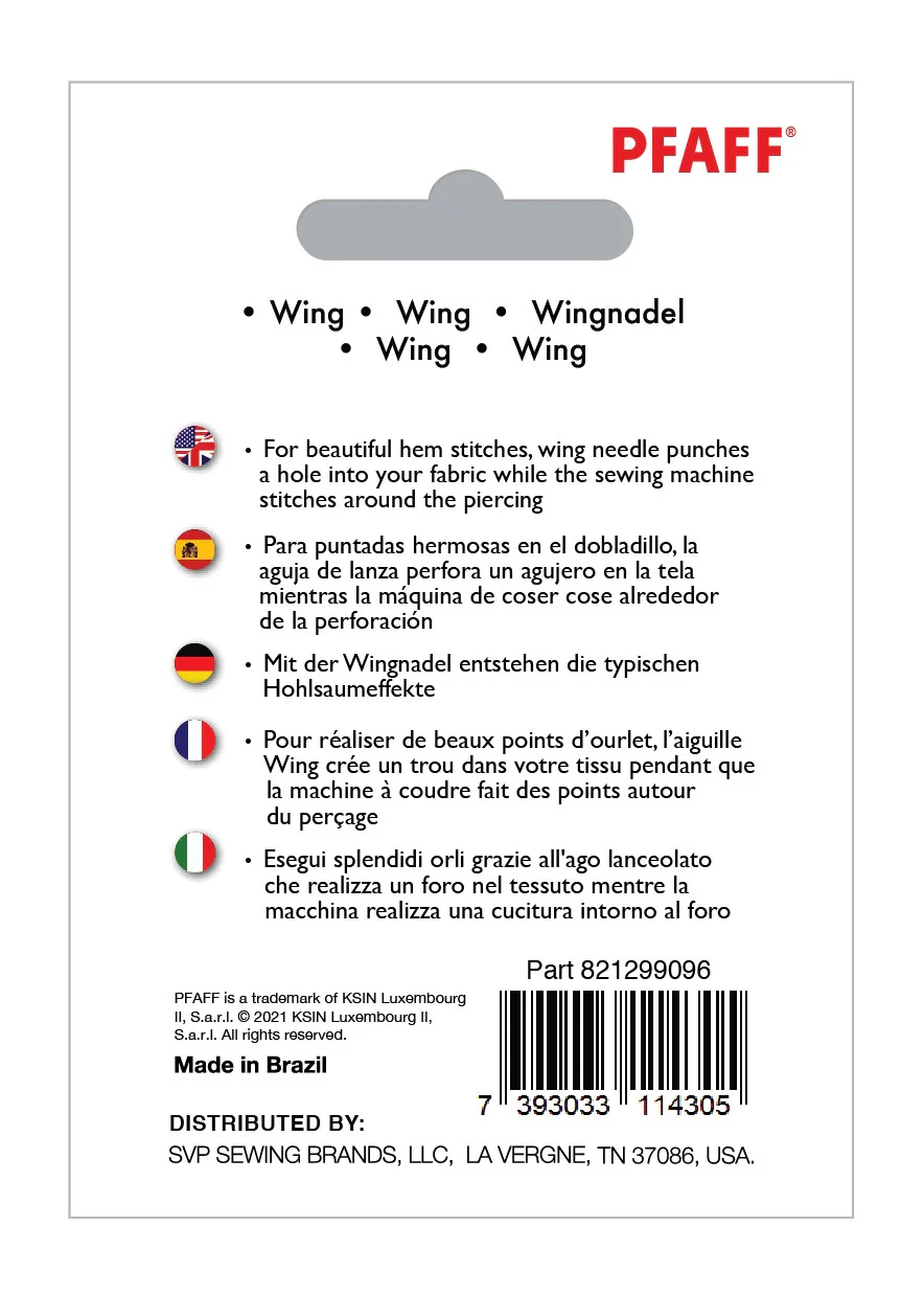 PFAFF® Wing Needles Size 120/21 1-pack - Image 2