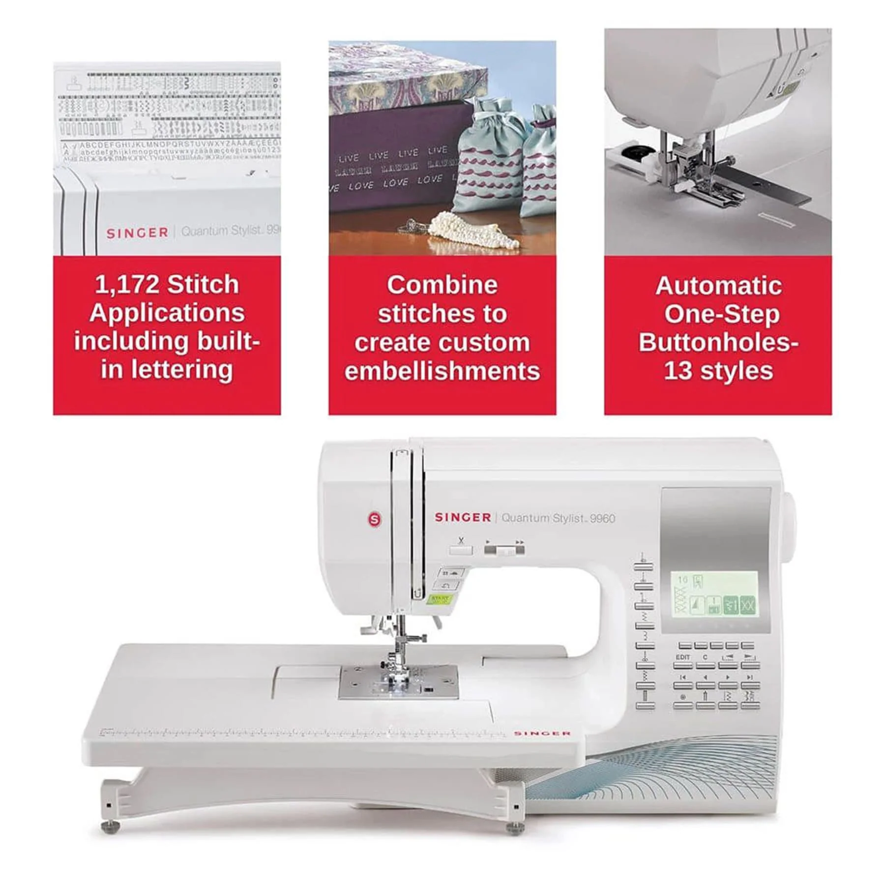 SINGER® Quantum Stylist™ 9960 Sewing Machine with Extension Table - Image 3