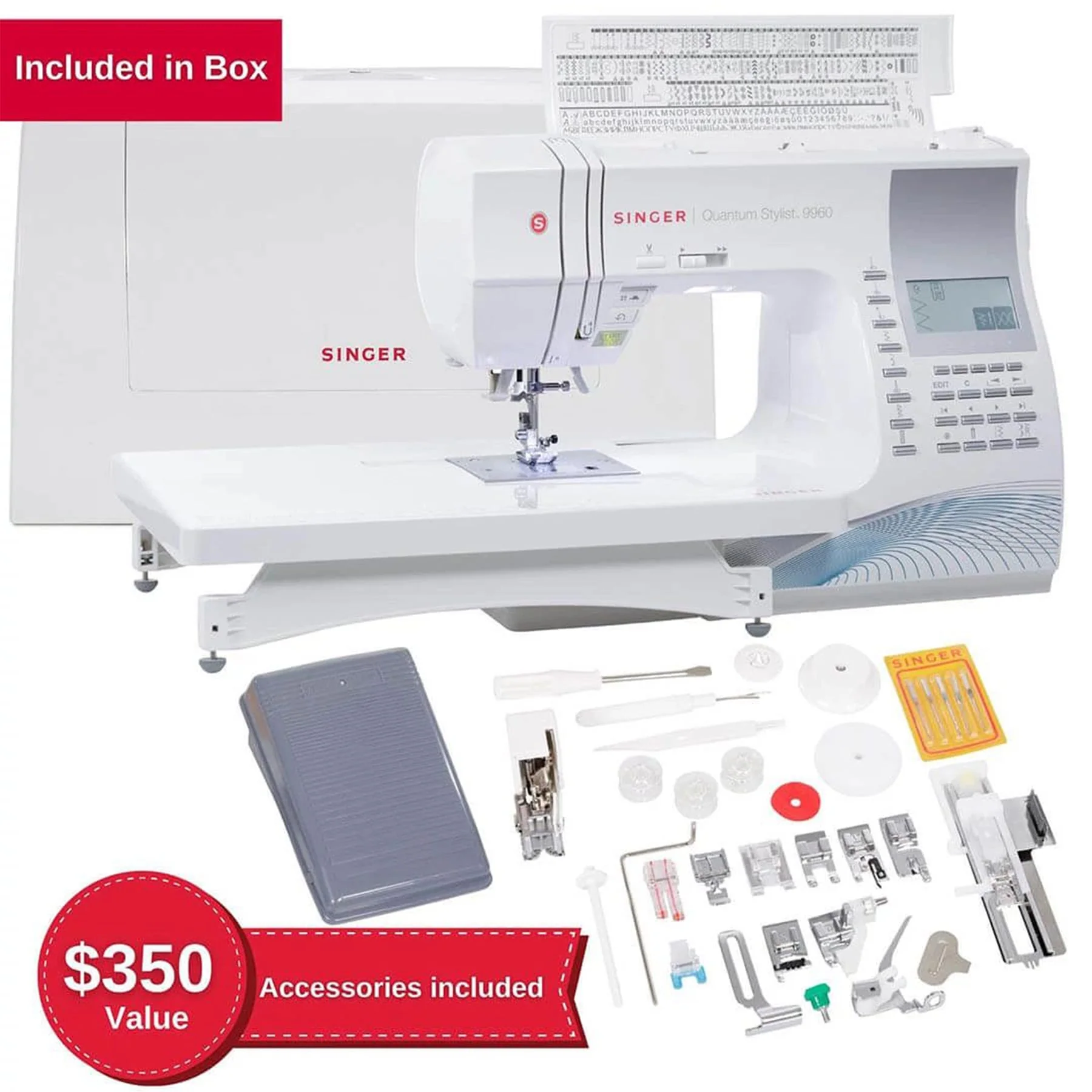 SINGER® Quantum Stylist™ 9960 Sewing Machine with Extension Table - Image 8